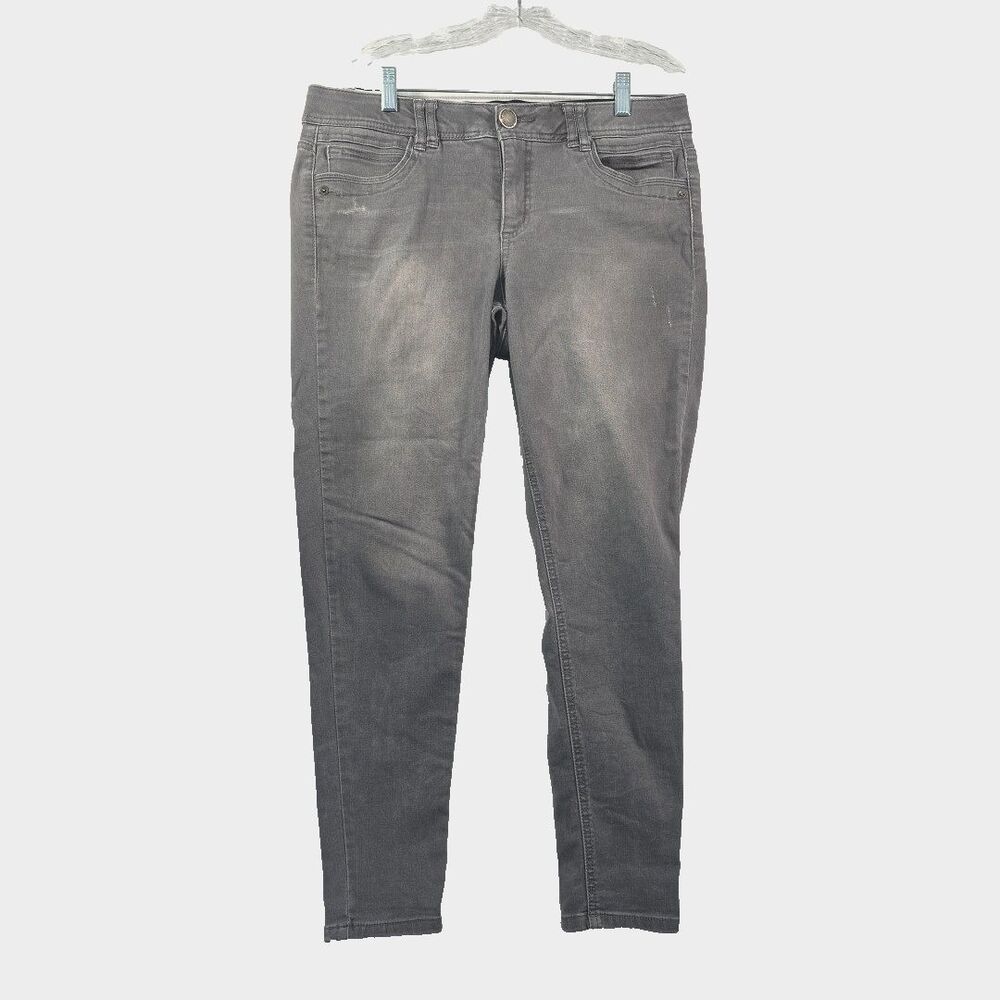 Democracy AB Solution Jeans Women's Size 10 Ankle Gray Tummy Control Distressed